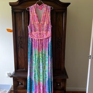 Lilly Pulitzer Pink and Blue Maxi Dress